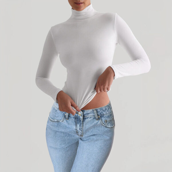 d3e67fcd-3866-4110-88d4-7ca8f61e735c.jpg Y2K Slim Turtleneck T-shirt Fashion Casual Long-sleeved Pullover Tight Top Women's Clothing